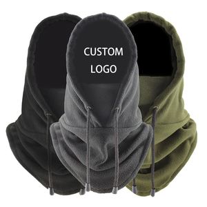Pasamontañas de Forro Polar con Logotipo Personalizado Estampado, Máscara Facial, Protección Contra el Frío y el Viento, Capucha Gruesa para la Cabeza - Product Image 1