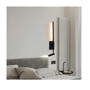 Lámpara de lectura de cabecero Led de Hotel con puerto de carga USB, luces de lectura de punto giratorias de cabecera modernas, aplique de pared de habitación montado