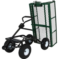 Chariot de jardin pliable à quatre roues en acier inoxydable QIDI OEM avec plateforme pour outils – Fournisseur d'usine