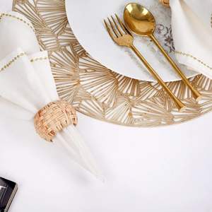 팜하우스 냅킨 링 - 우아한 테이블 장식, 결혼식, 추수감사절, 식사에 적합한 소박한 천연 케인 & 황마 냅킨 홀더 - Product Image 2