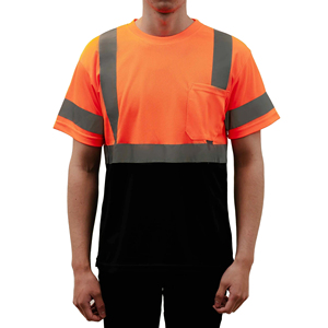 Fluorescent Yellow High Visibility Safety Shirt Short Sleeve Construction Wear - Product Image 1