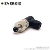 Connecteurs circulaires métriques M8 à angle droit, mâle-femelle, pour câblage sur site, boîtier ABS IP67, 60V 3A, 3 broches 4 broches, fournis par l'usine