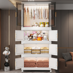 Organizer Pieghevole Salvaspazio All'Ingrosso, Armadio Portatile di Grandi Dimensioni in Plastica a Doppia Anta, Stile Moderno e Lussuoso - Product Image 2