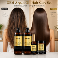 Kit de Soins Capillaires en Gros à l'Huile d'Argan Marocaine : Shampoing, Après-Shampoing, Masque Réparateur et Sérum Nourrissant en Profondeur pour Distributeurs et OEM