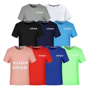 Individueller Druck Damen einfarbige Herren-T-Shirts 100% Polyester Sport-T-Shirt Blusen Oberteile Unisex Fitness Dry Fit einfarbiges T-Shirt