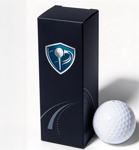 Caja de regalo para 3 pelotas de golf con impresión de logotipo personalizado y embalaje para envío - Product Image 1