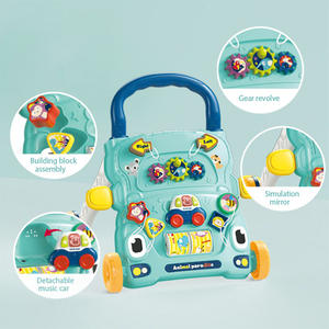 Coche de bebé andadores juguetes música iluminación bloque de construcción niños dibujos animados bebé andador para niño con música - Product Image 3