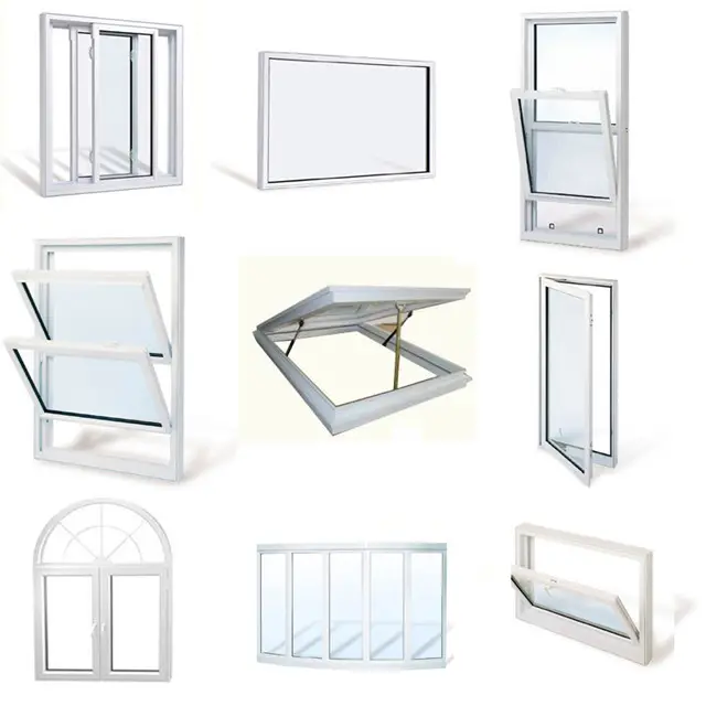 Finestre in alluminio e vetro finestra scorrevole a battente piegata inclinabile e tornita in vetro colorato