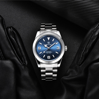 Relojes mecánicos Benyar 5177 de acero inoxidable para hombre, de alta calidad, resistentes al agua, de marca superior, ideales para regalo.