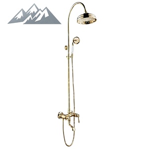 Système <span class=keywords><strong>de</strong></span> douche mural <span class=keywords><strong>de</strong></span> luxe Wayon en or, ensemble <span class=keywords><strong>de</strong></span> douche à effet pluie avec douchette à main - Product Image 6