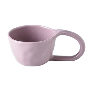 Grandes tasses en céramique simples et créatives avec poignées, grande capacité, pour le petit-déjeuner et le café - Product Image 1