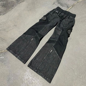 DIZNEW Pantalon en jean personnalisé de haute qualité avec patchwork noir pour hommes Pantalons extensibles d'occasion - Product Image 5