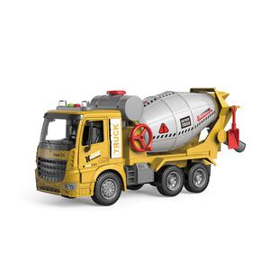 Jouet de camion bétonnière ouverte de porte de voiture à friction de simulation avec son léger - Product Image 1