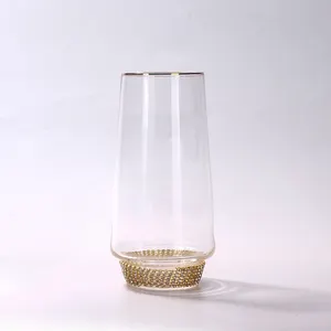 优质金框酒威士忌冷饮用水玻璃杯威士忌酒杯蛋形水晶酒杯