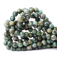 4mm 6mm 8mm 10mm perles naturelles de pierre turquoise africaine perles de turquoise naturelle accessoire pour la fabrication de bijoux couleur verte 15"
