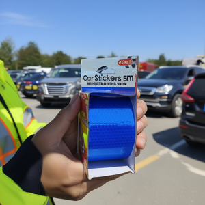 <b>Car</b> Stickers Blue 5M Microprism Reflective Tape PVC Self-adhesive Single Use for Vehicle Safety - Product Image 3
