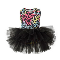 Tutu de ballet pour filles imprimé léopard par sublimation justaucorps de danse pour l'école et les enfants