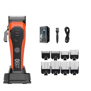Cortadora de <span class=keywords><strong>pelo</strong></span> potente inalámbrica con logotipo personalizado, cortadora de <span class=keywords><strong>pelo</strong></span> ajustable recargable con base de carga <span class=keywords><strong>para</strong></span> salón - Product Image 6