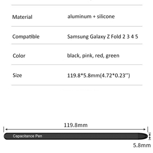 สำหรับ<span class=keywords><strong>ปากกา</strong></span>สไตลัสอลูมิเนียมพับได้<span class=keywords><strong>4</strong></span> 3 2 5-Capacitive พร้อมปลายปากกาสีดำเปลี่ยนได้สำหรับโทรศัพท์มือถือหน้าจอสัมผัส5g - Product Image 4