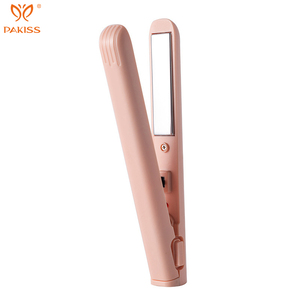 Pakiss Lisseur et boucleur de cheveux en céramique 2 en 1, mini fer à friser de voyage pour femmes, rechargeable par USB - Product Image 1