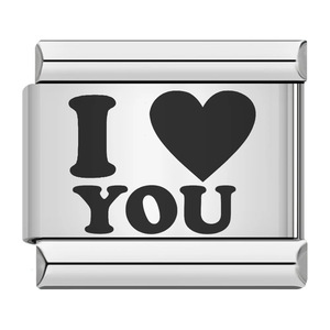 I <b>Love</b> You Heart Charm Stainless Steel Modular <b>Bracelet</b> Gift Unisex Jewelry - Product Image 1