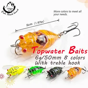 Topwater popper iscas de pesca, 6g/50mm, para água salgada, peixinho, crankbaits, mosca, iscas