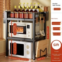 Étagère de rangement extensible réglable à 2 niveaux pour four à micro-ondes, support de grille-pain non pliable pour l'organisation du comptoir de cuisine