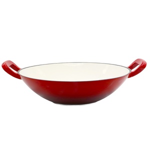 <span class=keywords><strong>Wok</strong></span> classique en fonte de 36 cm avec revêtement émaillé coloré, compatible lave-vaisselle, pour gaz et induction, écologique, sans couvercle - Product Image 6