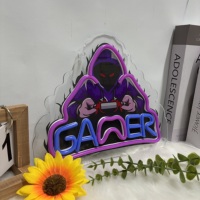Lampes néon pour joueurs, enseignes de jeu imprimées en acrylique UV, décoration de chambre, lampe néon IP65, décoration murale pour chambre de garçons