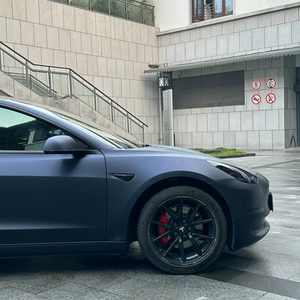 1,52*17m PET mate negro azul vinilo coche envoltura CAMBIO DE Color coche vinilo envoltura vinil automotriz con burbujas de aire libre - Product Image 2