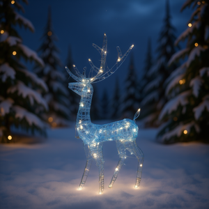 Décoration de Noël en acrylique en forme de renne, 4 pieds, lumières blanches froides, 140 LED - Product Image 2