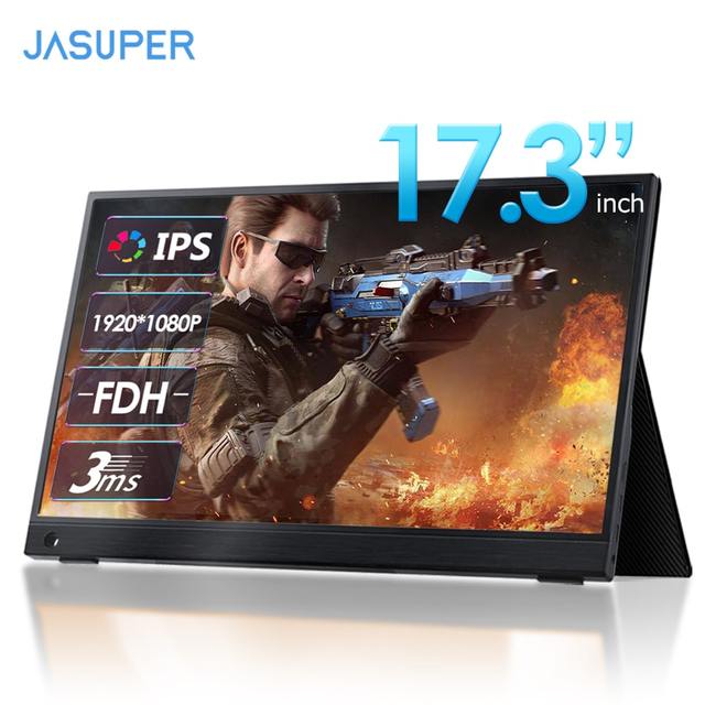 Slim 17 Inch Portable Monitor FHD Led Monitor 1920*1080 Resolution for Laptop PS4 Mobile Phone