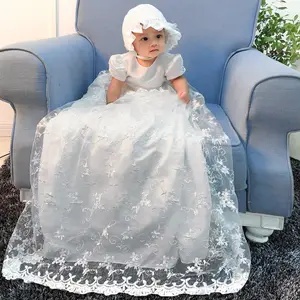 Vintage bebek kız elbise vaftiz elbiseler kızlar için 1st yıl doğum günü partisi düğün vaftiz çocuk bebek giyim Bebes B-9873