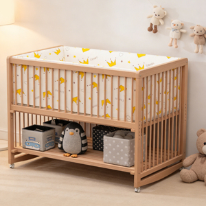 Ensemble de barrières de lit bébé modernes en bois massif avec hauteur réglable et fonctions verrouillables pour utilisation en maternelle - Product Image 2