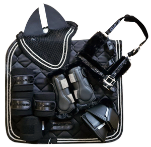 पेशेवर घोड़े के जूते बराबरी सेट घुड़सवारी जूते + काठी पैड फ्लाई घूंघट + घोड़े - Product Image 5