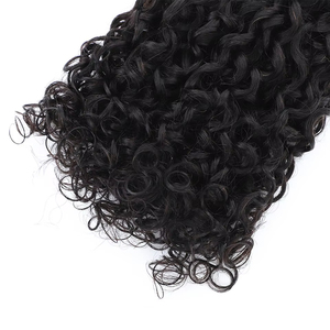 Extensions de cheveux humains bouclés <span class=keywords><strong>Pixie</strong></span>, tissage brésilien, 100 % cheveux naturels, avec closure HD en dentelle - Product Image 3