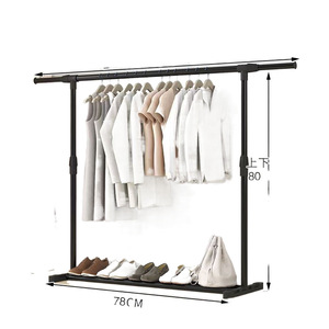 Simple Floor Standing <b>Clothes</b> <b>Rack</b> Metal 150cm Height With Shelf For Home Bedroom Balcony Use - Product Image 5