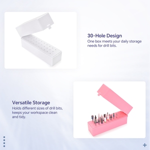 30 Hole Nail <b>Drill</b> <b>Bit</b> Storage <b>Box</b> Clear Plastic Large Capacity Manicure Efile <b>Bits</b> Organizer Case Nail Tool Holder for Salon - Product Image 5