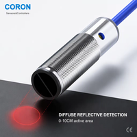 CORON GRN-D10 untuk Sensor Optik Ukuran Tertentu, Reflektif Difus, Fotoelektrik, Anti Ledakan, 7.7-9VDC, 2 Kabel, NC, Jarak Deteksi