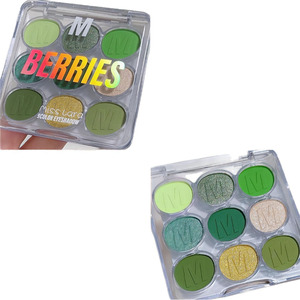 9 Color Highly Pigmented Matte & Shimmer Eyeshadow <b>Palette</b> <b>Blue</b> Purple Green <b>Eye</b> Makeup <b>Palette</b> Private Label OEM - Product Image 4