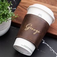 Manchon de tasse réutilisable personnalisé pour café et bubble tea, portable, isolant thermique, en cuir, support de tasse