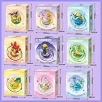 Série Eevee Planet - Blocs de construction - Support rotatif pour diorama - 9 figurines complètes Eeveelution - Boîte mystère cadeau pour enfants