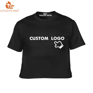 Kaus katun 100% kualitas tinggi kaus uniseks teknologi dtf kustom leher-o dan tag kustom