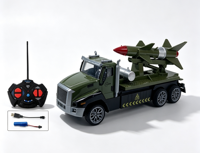Camion lanceur de missiles militaire semi-alliage 4CH télécommandé avec lumières LED, véhicule de transport militaire réaliste pour jeu d'imitation