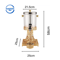 Luxuriöser Goldener Edelstahl 8L Lebensmittelechter Getränkespender mit Deckel und Zapfhahn für Milch, Kaffee, Limonade, Bier, Saft, Party-Servierflasche