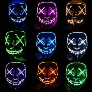 Topeng LED Joker Bentuk V Berkualitas Tinggi, Plastik PVC Ramah Lingkungan, Cahaya Dingin untuk Halloween, Pesta Topeng Lucu - Product Image 2