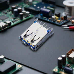 Ariba Technology USB 3.0 Female DIP Vertical Stainless Shell Tin Plated LCP+30% Glass Fibre Connector UL94V-0 Flame Retardant - Product Image 3