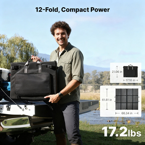 ALECTER 440W <b>Portable</b> Foldable Monocrystalline <b>Solar</b> <b>Panels</b> 2*220W 25% Efficiency IP65 Waterproof Off-Grid Camping - Product Image 2