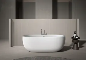 Baignoire en pierre à surface solide artificielle, baignoire autoportante pour salle de bain, pour projet d'hôtel, offre spéciale en Europe