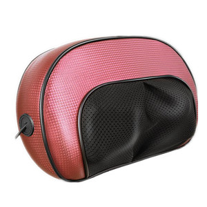Neck And Waist Massager U Shaped Pillow <b>Hot</b> Compress Massage For Car Home Use Burgundy Pu Leather - Product Image 1